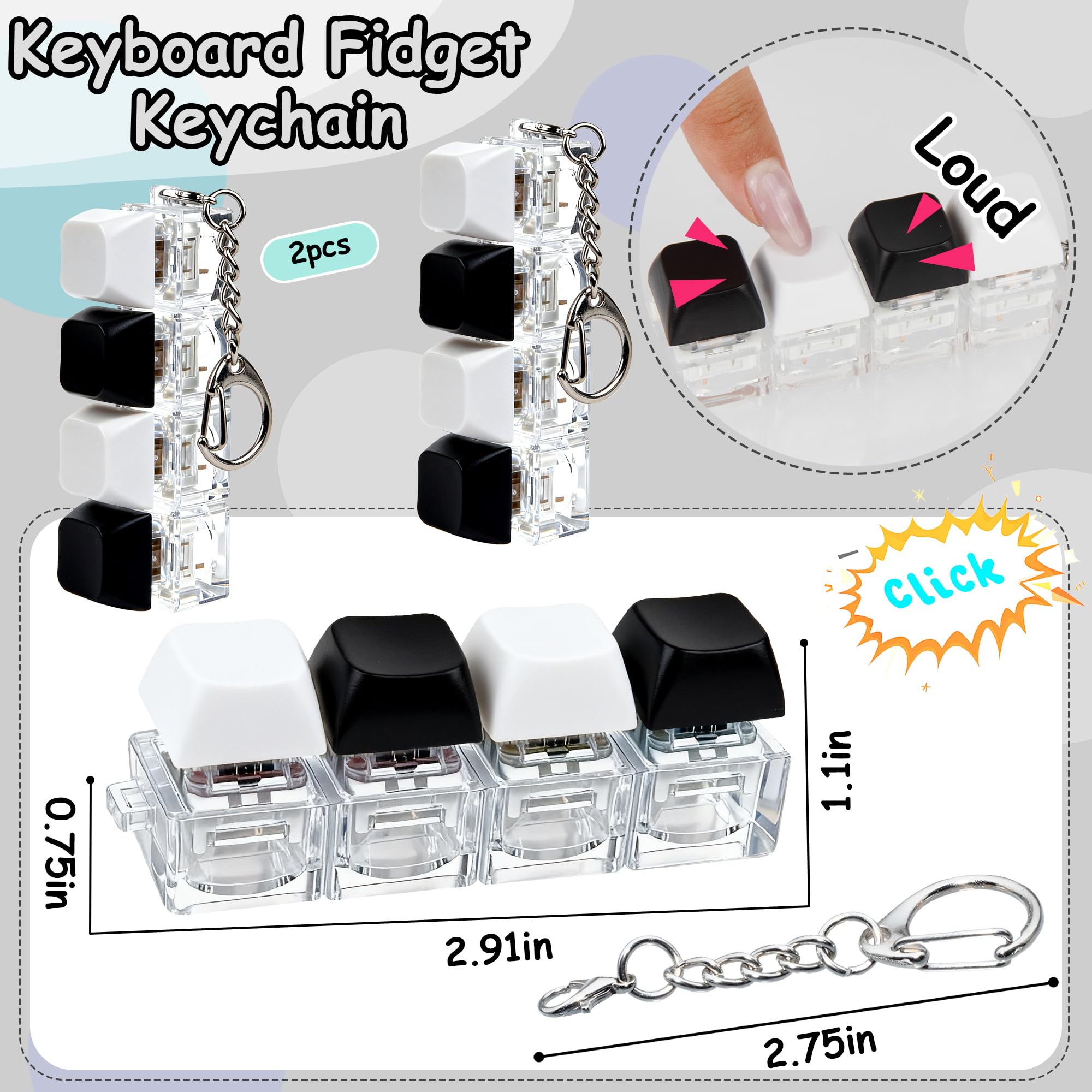 XiawaLangzhuo keyboard fidget toy in black, satisfying tactile feedback