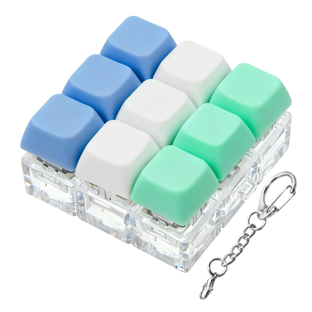XiawaLangzhuo Keyboard Fidget Toy blue button close-up showing tactile clicking for focus.