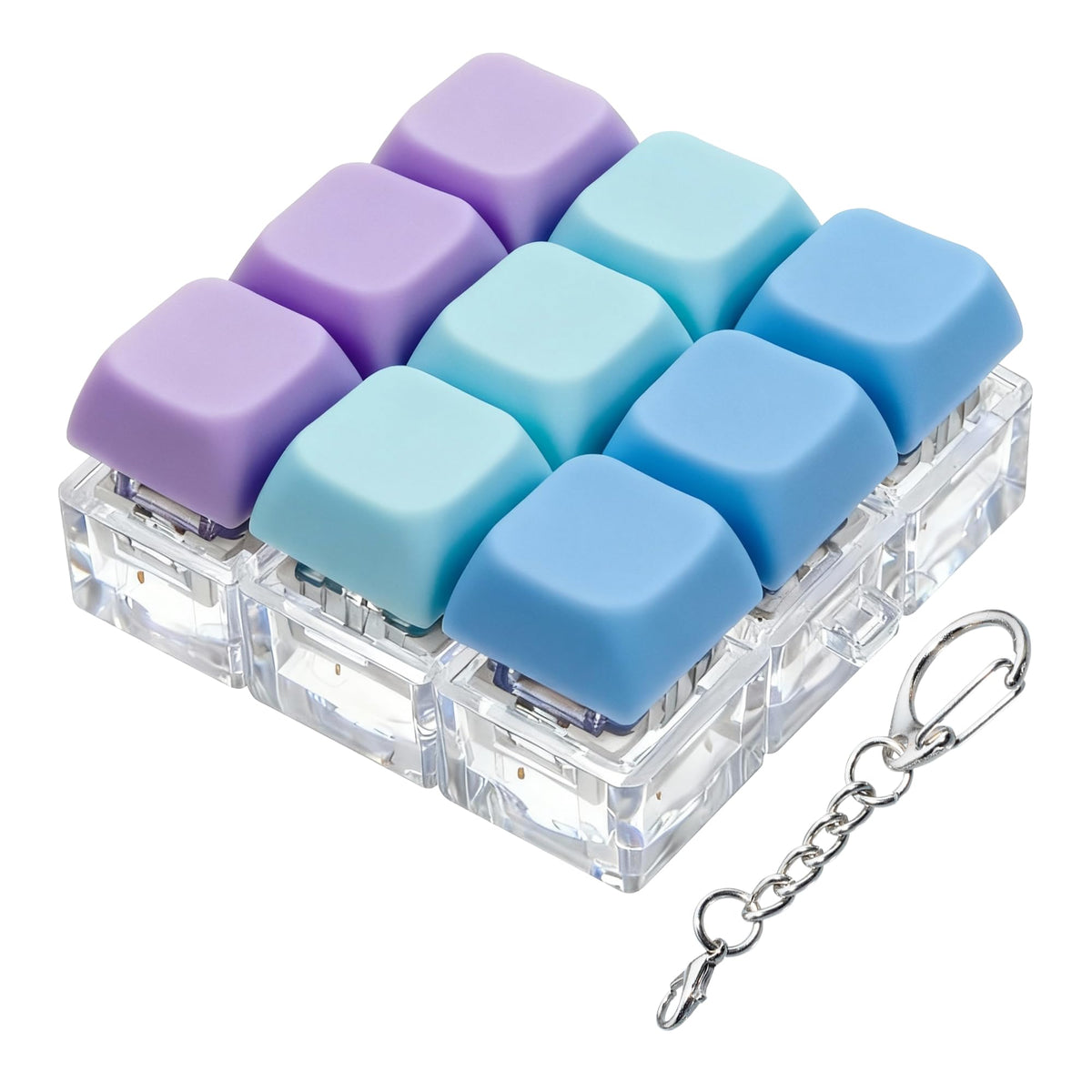 XiawaLangzhuo keyboard fidget toy in blue and purple colors for focus and stress relief.
