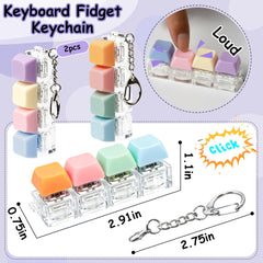 XiawaLangzhuo blue keyboard fidget keychain portable stress relief on the go.