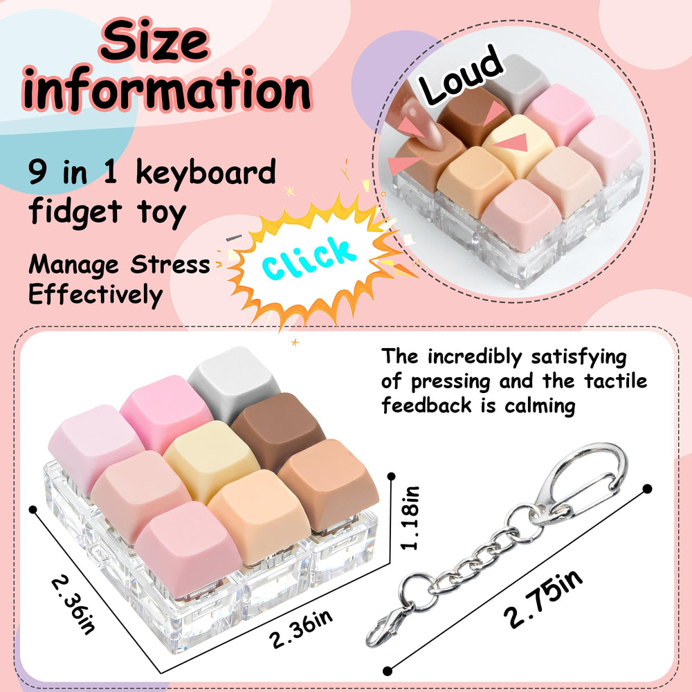 XiawaLangzhuo keyboard fidget toy clicker closeup demonstrates satisfying tactile feedback.