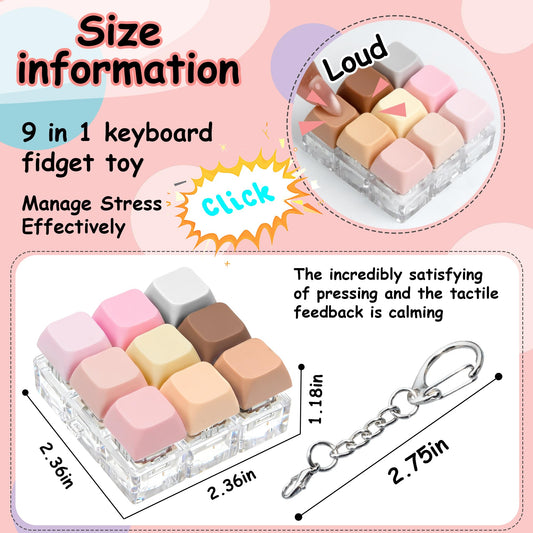 XiawaLangzhuo keyboard fidget toy clicker closeup demonstrates satisfying tactile feedback.