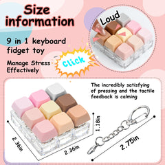 XiawaLangzhuo keyboard fidget toy clicker closeup demonstrates satisfying tactile feedback.