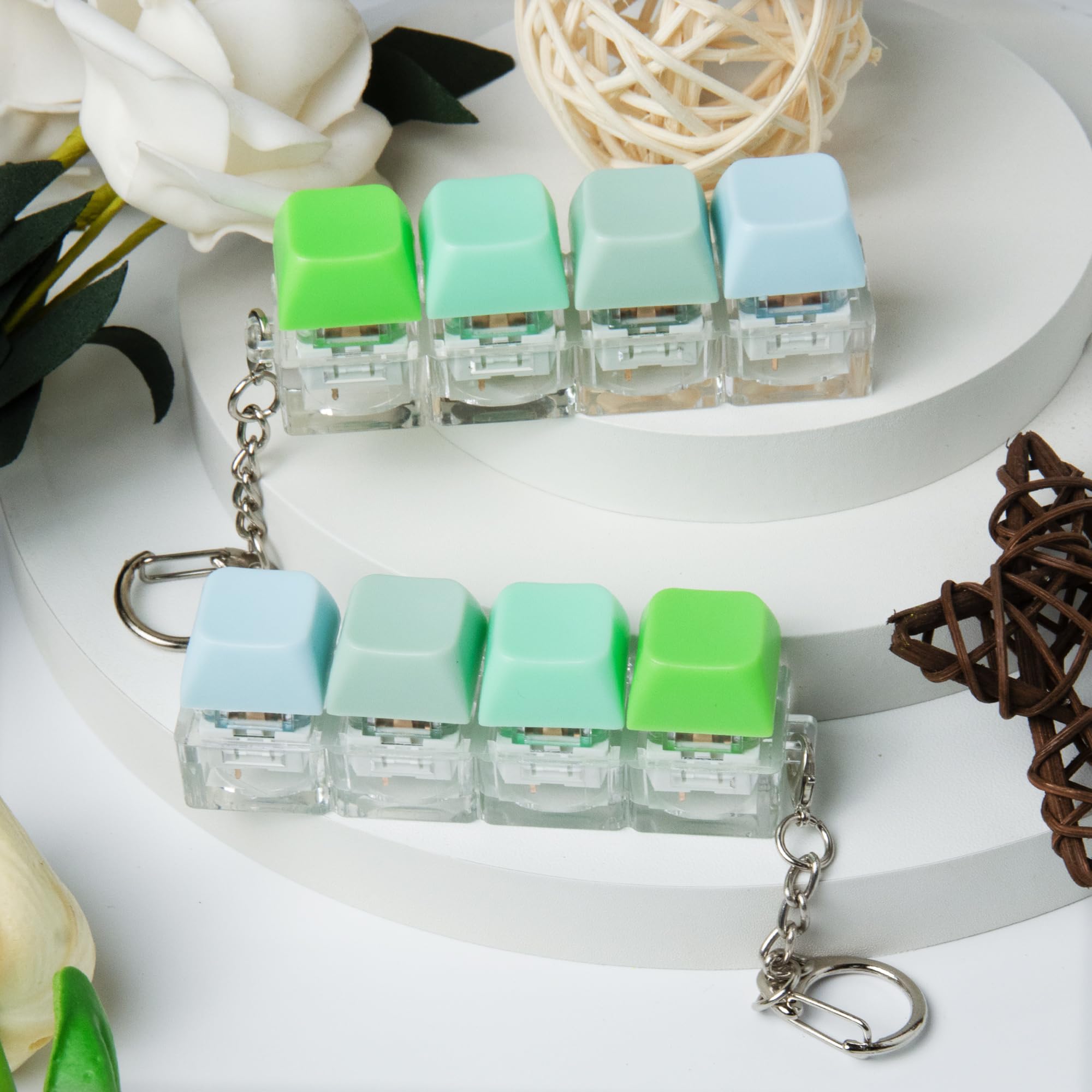 XiawaLangzhuo green keyboard fidget toy with removable cap for DIY customization