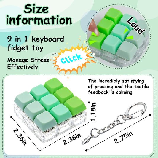 XiawaLangzhuo green keyboard fidget toy closeup showing durable materials