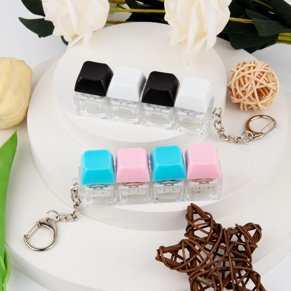 XiawaLangzhuo keyboard fidget toy attached to bag shows portable stress relief anywhere