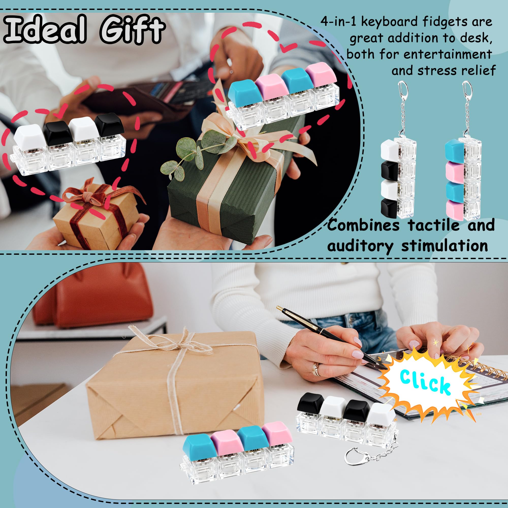 XiawaLangzhuo pink keyboard fidget toy adds desk flair and focus aid