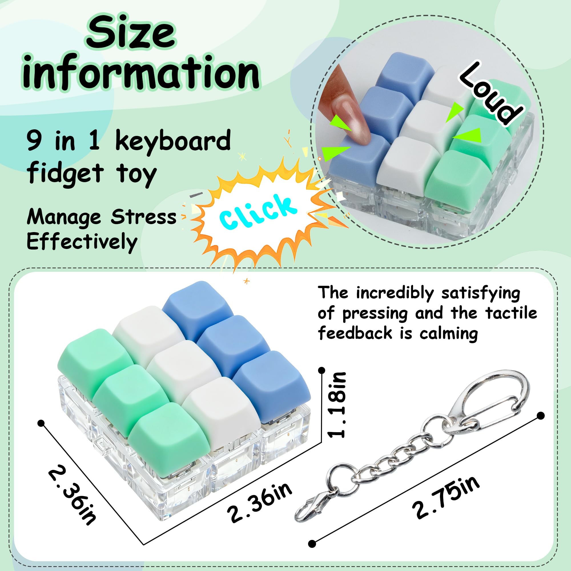 XiawaLangzhuo White button close-up highlights quiet click and calming sensory feedback.