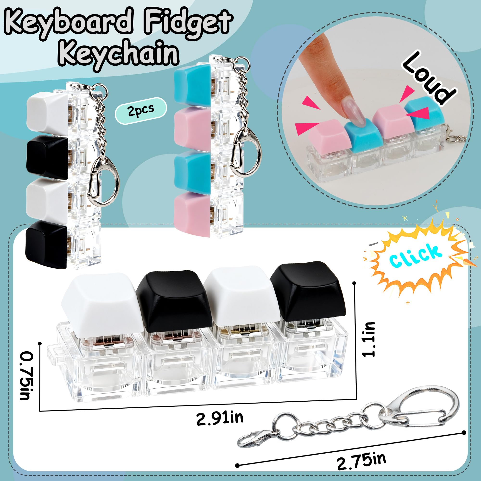XiawaLangzhuo white keyboard fidget toy offers portable stress relief on the go
