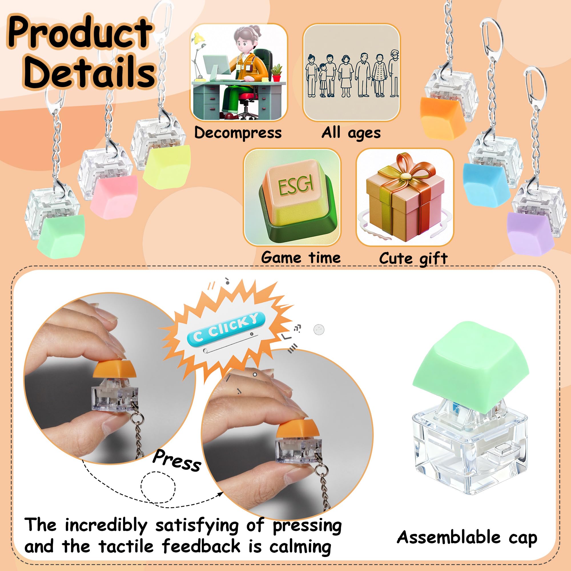 XiawaLangzhuo keychain fidget closeup highlighting durable build for daily use