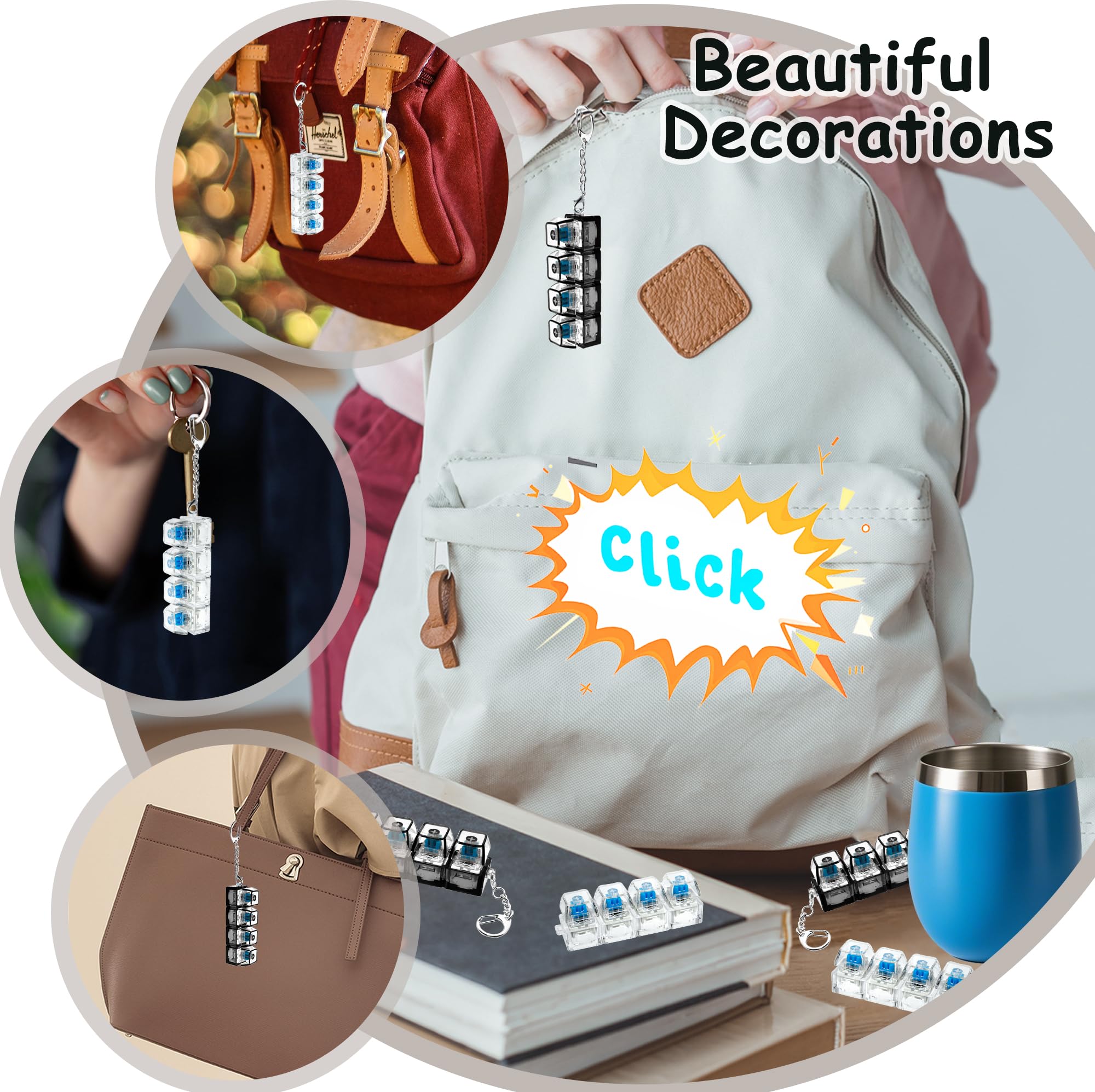 XiawaLangzhuo small keyboard fidget with chain for bags