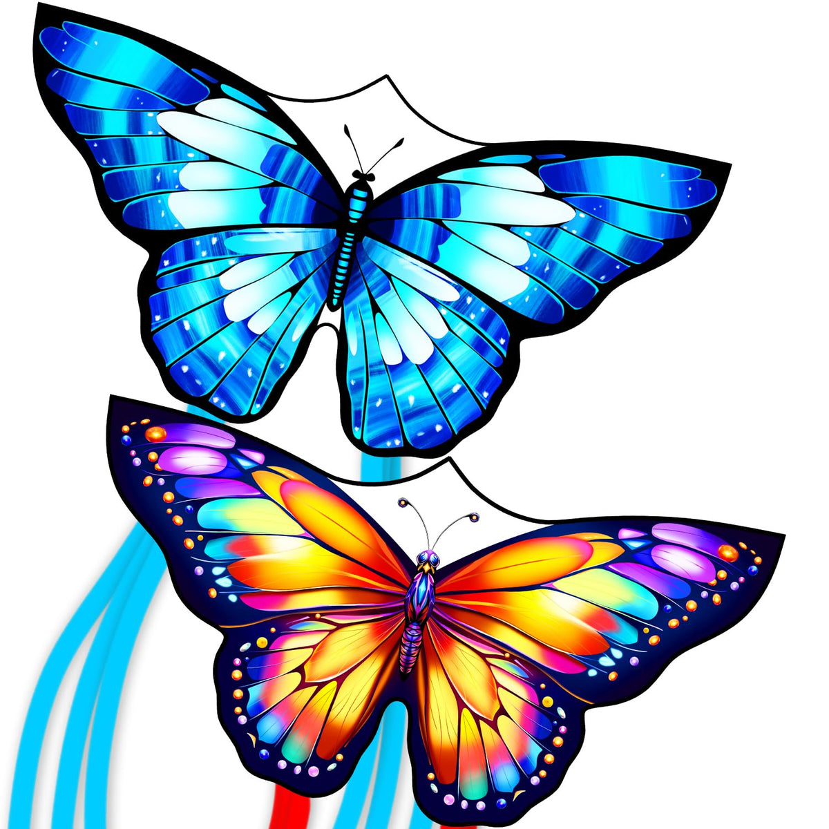 Xida Kite color dual butterfly kites soaring in the sky for family fun.