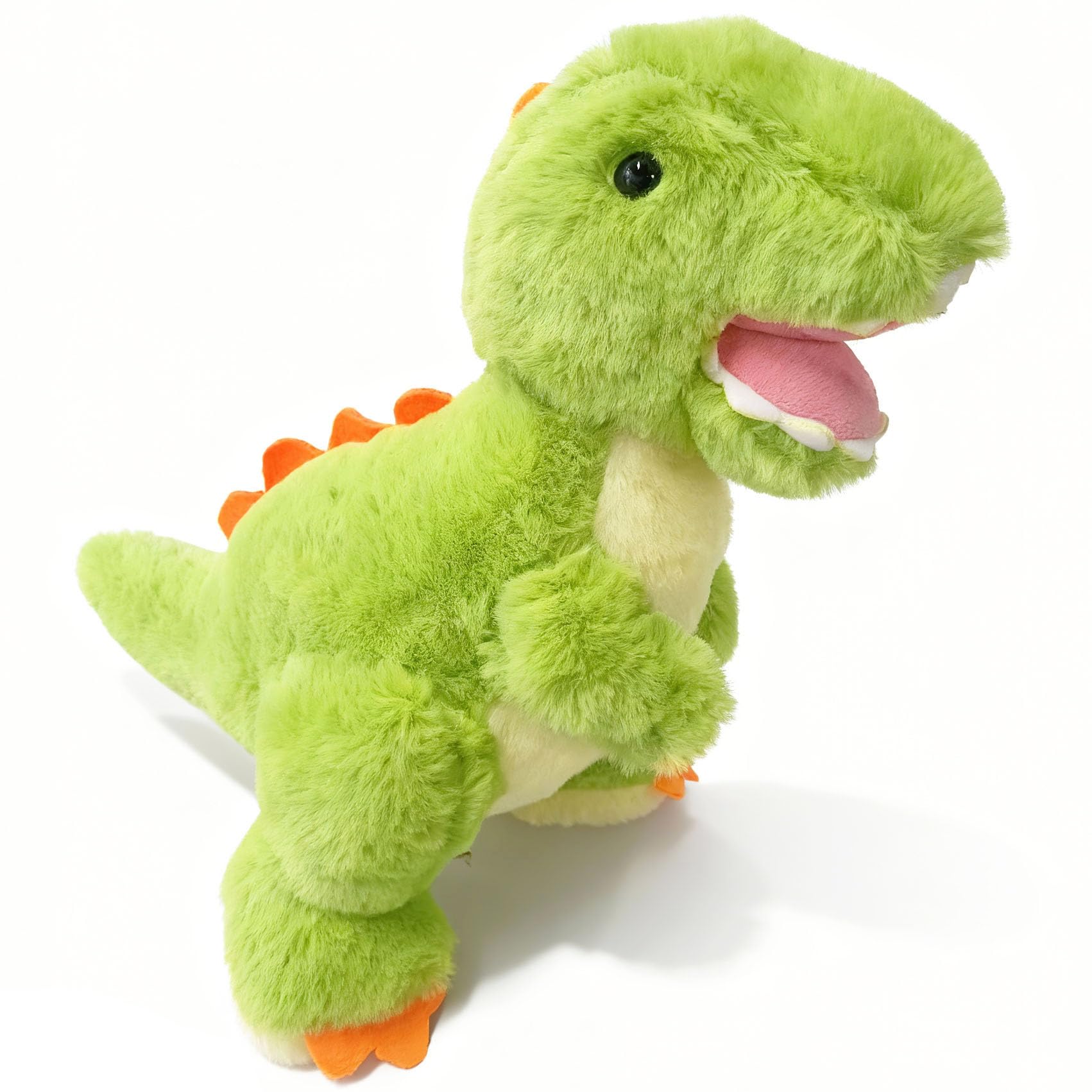 XieKules Tyrannosaurus plush close up shows soft fur and friendly features