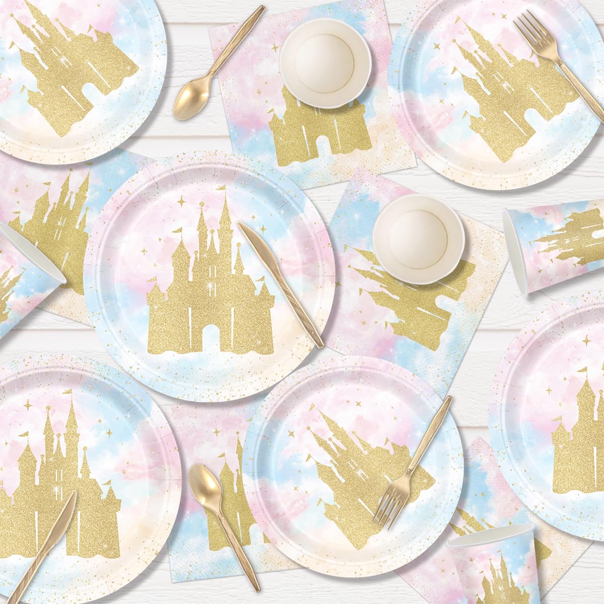 XIENBLOC gold utensils set to match the castle theme