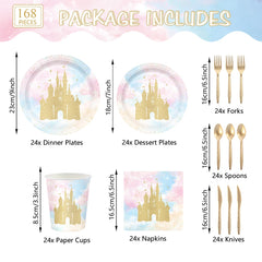 XIENBLOC princess castle 7-inch dessert plates for treats