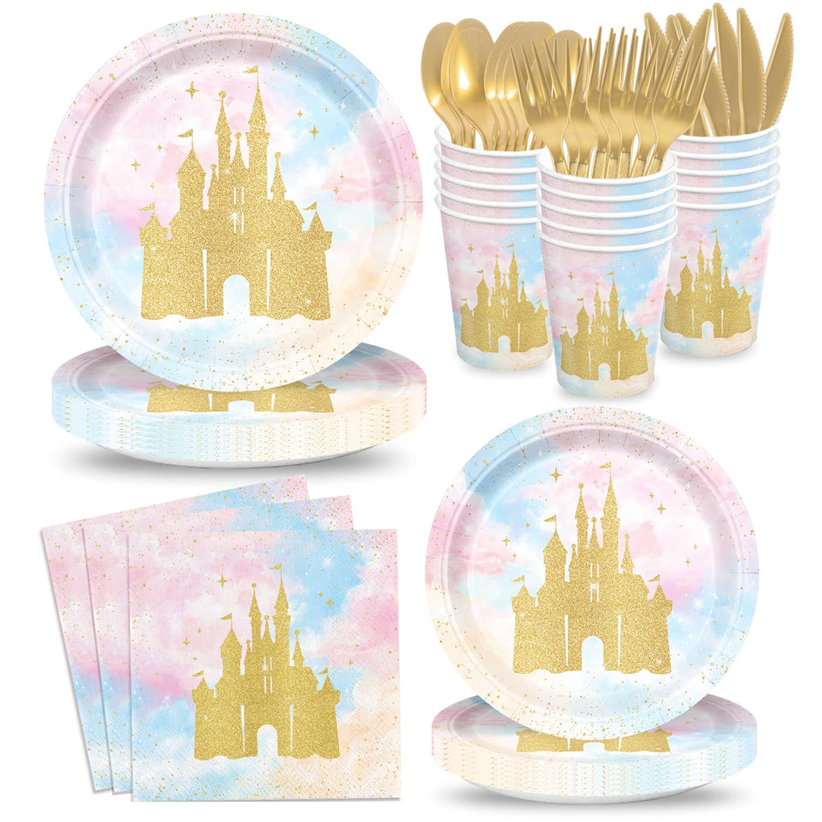 XIENBLOC princess castle 9-inch dinner plates for festive meals
