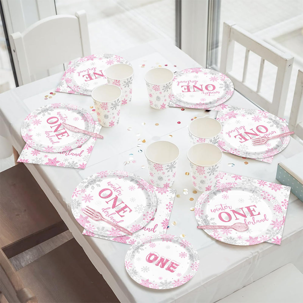 XIENBLOC winter onederland pink cutlery for convenient party dining