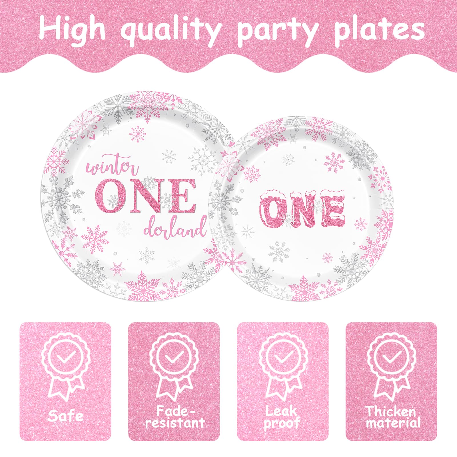 XIENBLOC winter onederland napkins in pink and silver for quick cleanups
