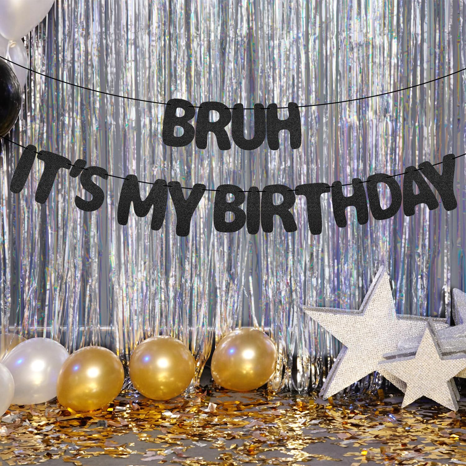 XIHIRCD Bruh It's My Birthday banner window hanging enhances photo moments.