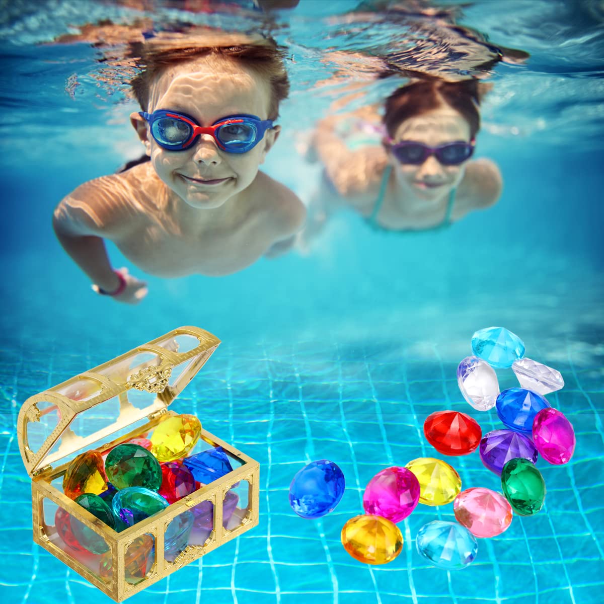 XIJUAN beach and pool party decor with treasure gems.