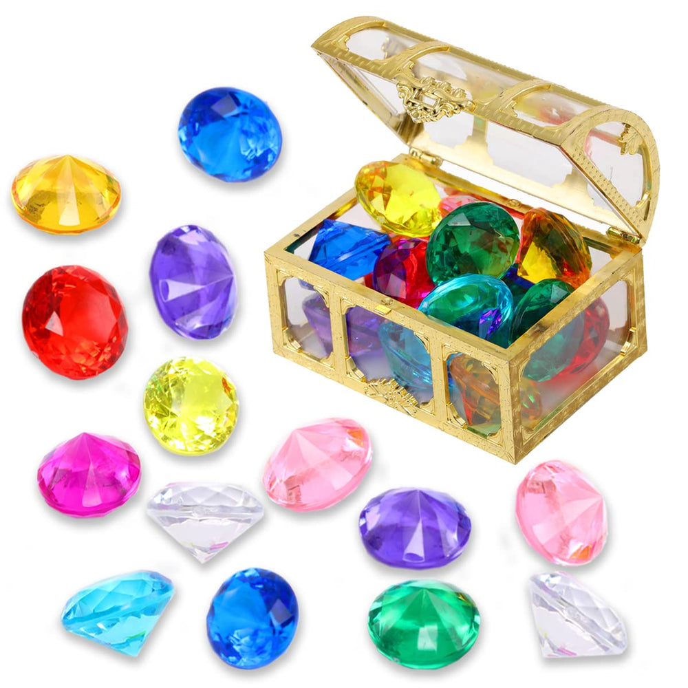 XIJUAN diving gem treasure chest with colorful diamonds for pool play.