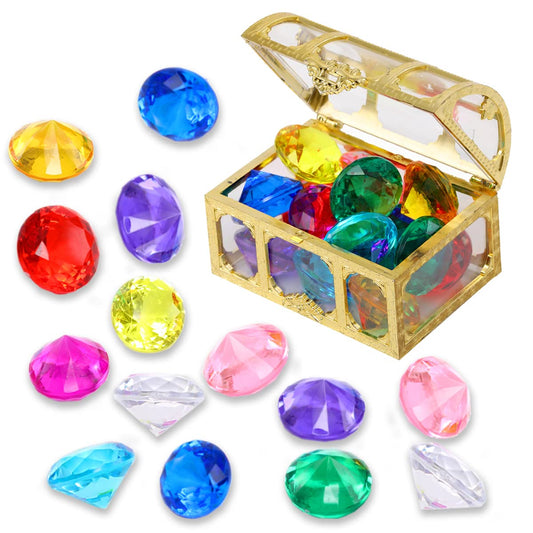 XIJUAN diving gem treasure chest with colorful diamonds for pool play.
