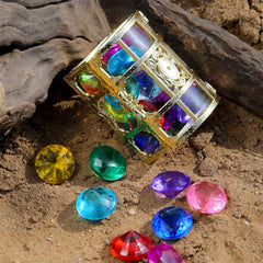 XIJUAN pirate treasure chest opens to reveal shimmering gems underwater.