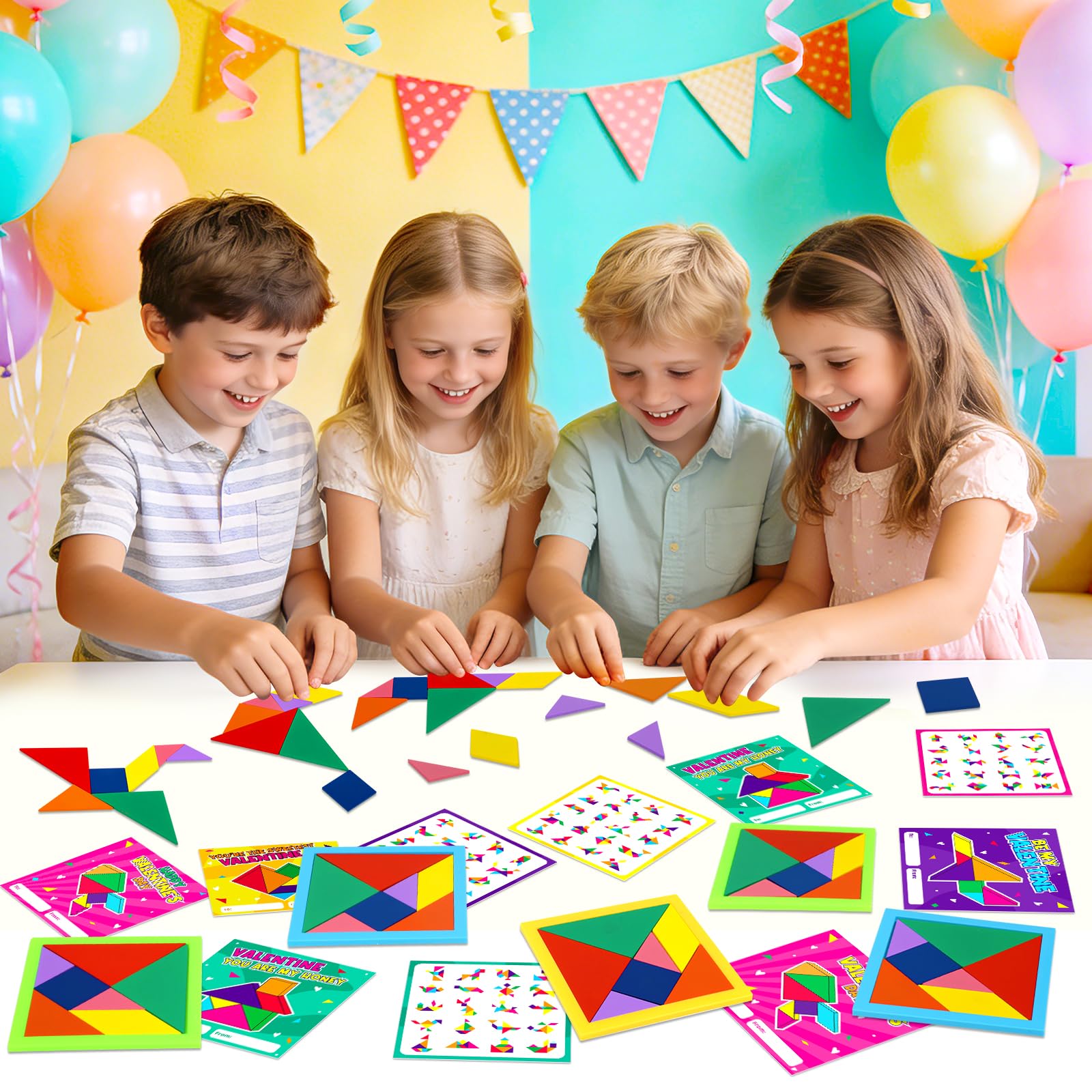 Ximoeo tangram puzzle wooden pieces; finished wood feels smooth and inviting.
