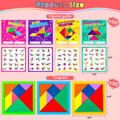 Ximoeo tangram valentines card design C; varied designs suit different friends.