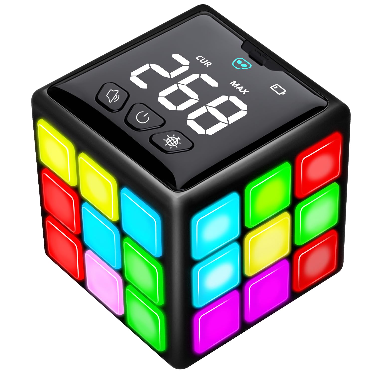 Xinbeiya rechargeable handheld cube front view; engaging play for kids 6+.