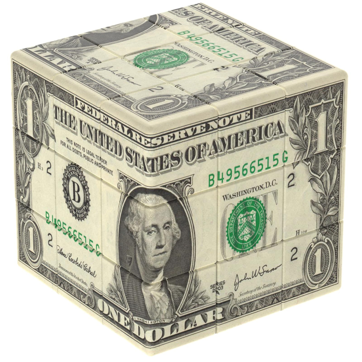 XINGLETOYS Dollar Cube 3x3 front view shows smooth turns for stress-free practice sessions.