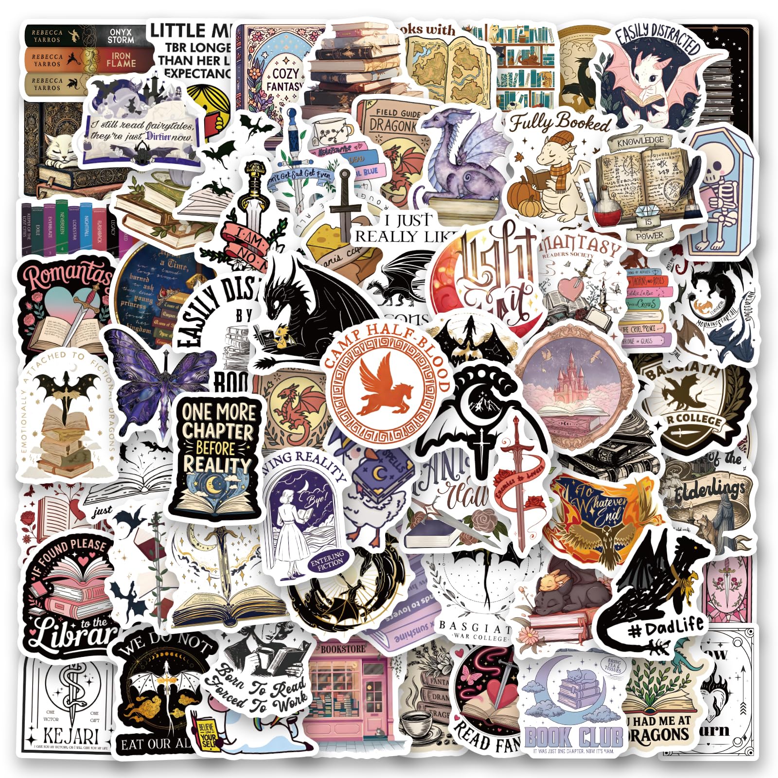 XINGXIANGUS fantasy books stickers on laptop offer vibrant, waterproof decoration.