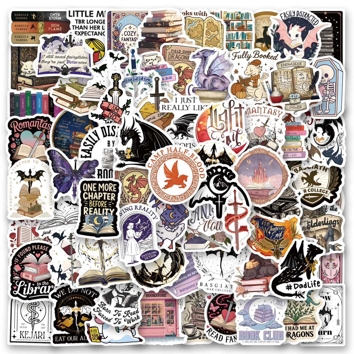 XINGXIANGUS fantasy books stickers on laptop offer vibrant, waterproof decoration.