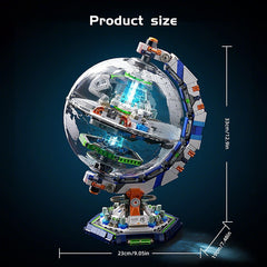 Rotating globe mirrors Earth’s rotation for bedside or desk use.