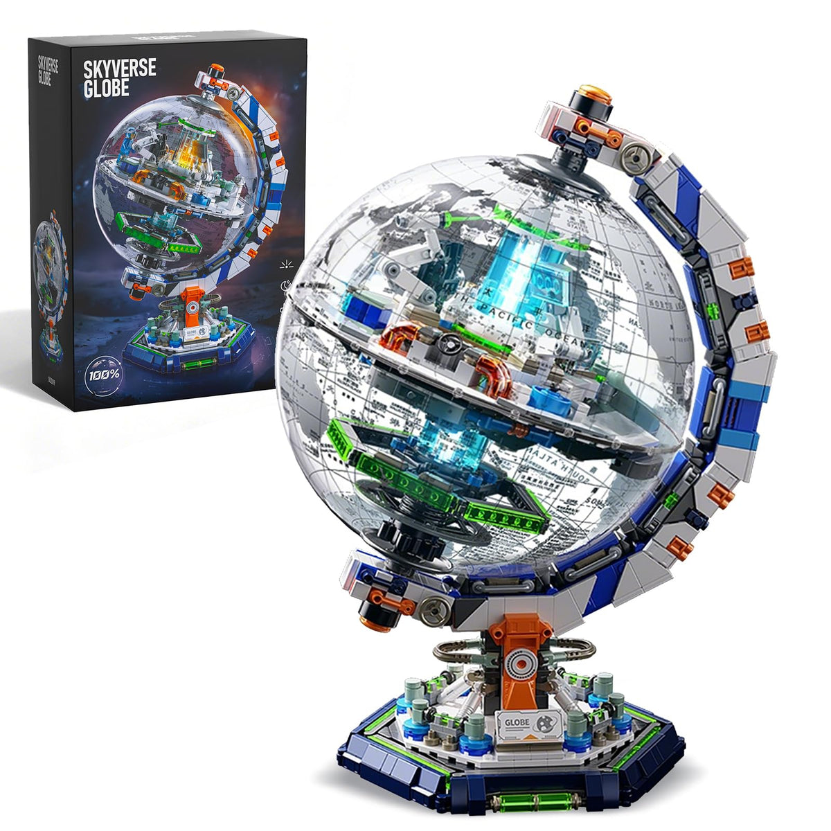 Xingya Youpin space station globe with clear dome highlights solar panels for desk display.