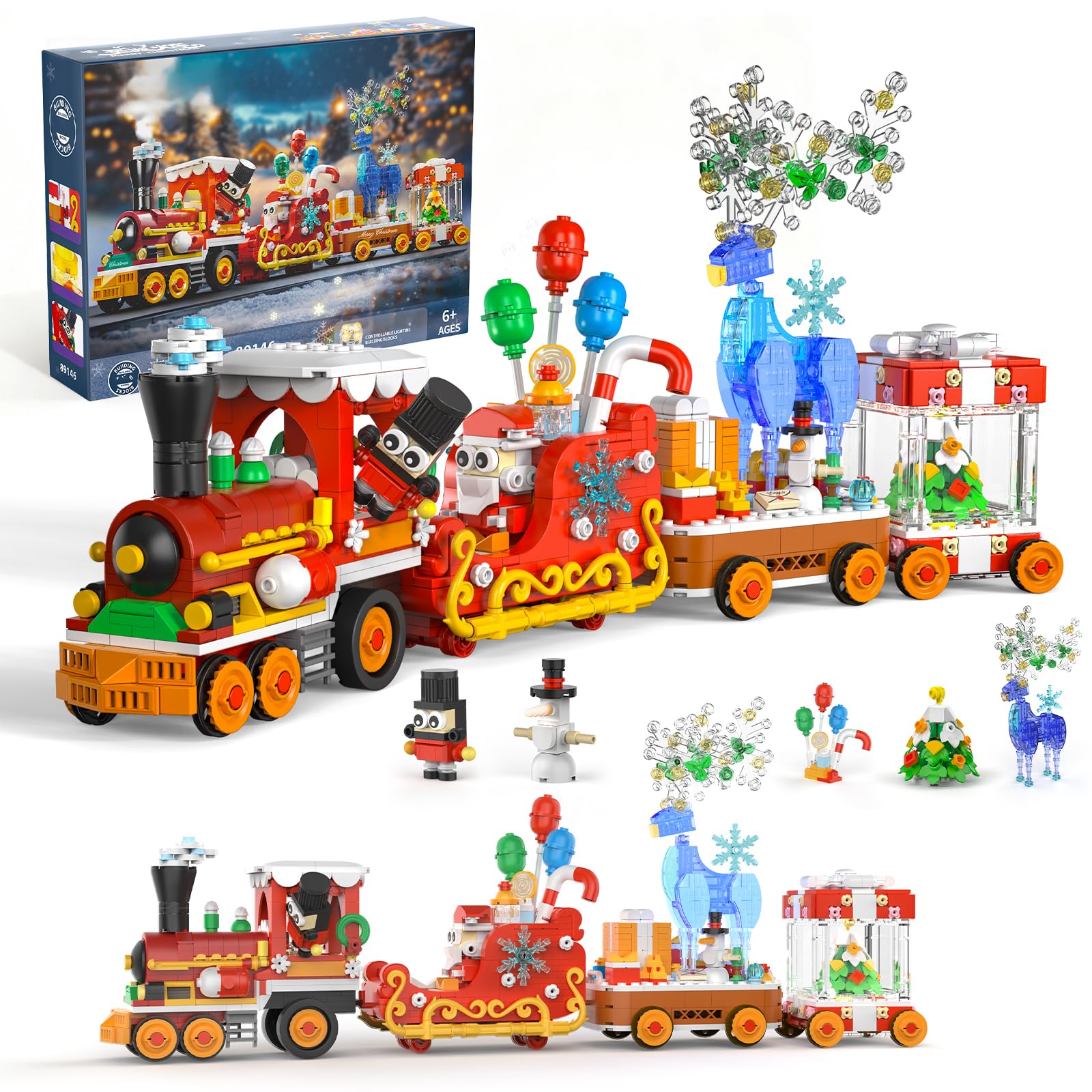 Xingya Youpin Christmas Train assembly with LED lights for festive display