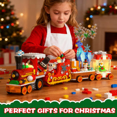 Xingya Youpin train glowing with LED lights for warm holiday ambiance