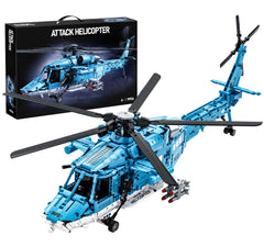 Xingya Youpin military helicopter with rotating rotor blades for immersive building and display.