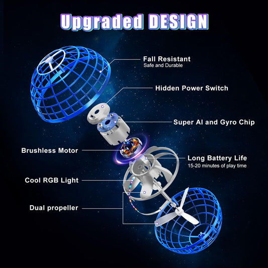 XINHOME orb toy with RGB light display enhances indoor engagement and visibility.