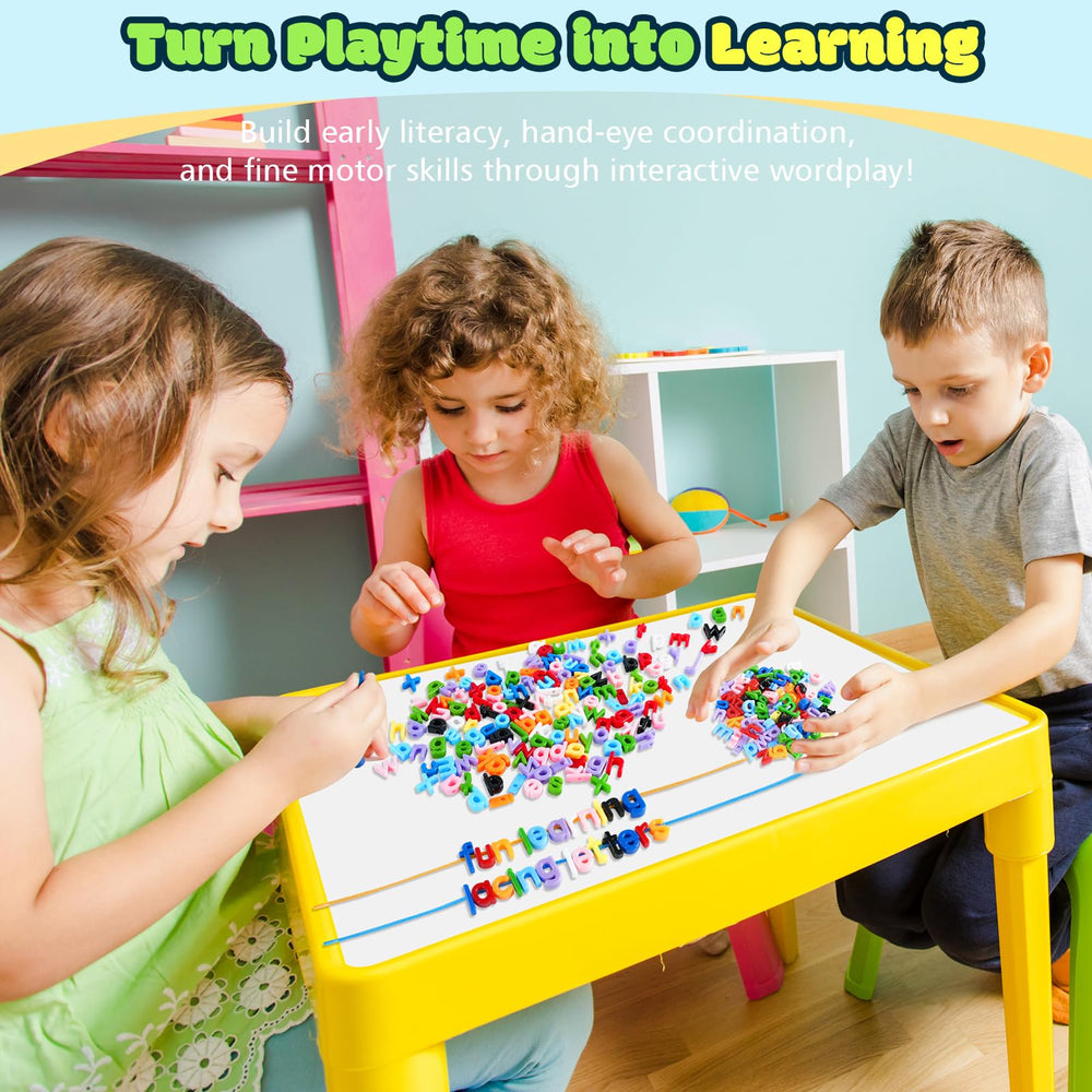 XINHUIDALSQ colorful alphabet beads support early literacy and color recognition