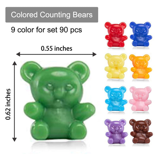 XINHUIDALSQ rainbow bears arranged for color sorting and counting activities