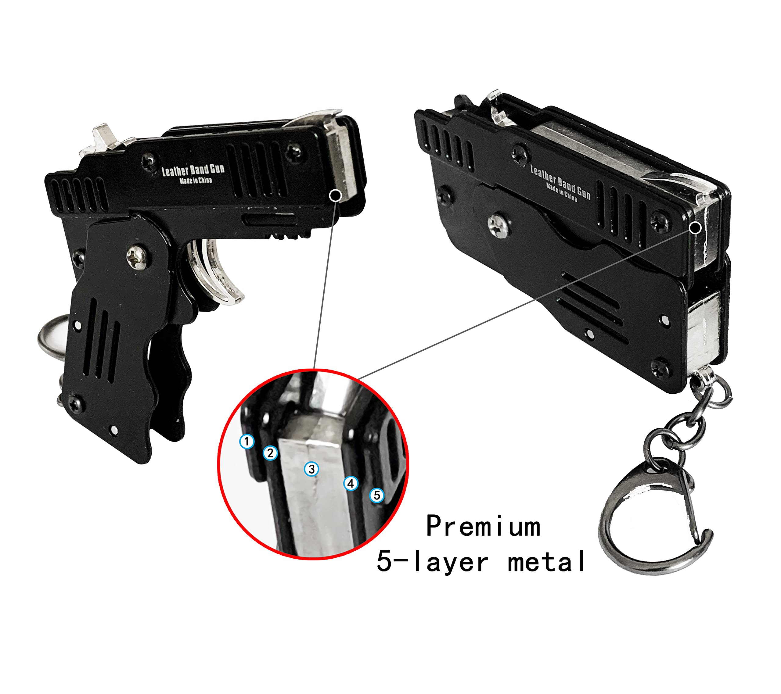 Xinlong folded-state compact rubber band gun, easy to carry on outdoor adventures.
