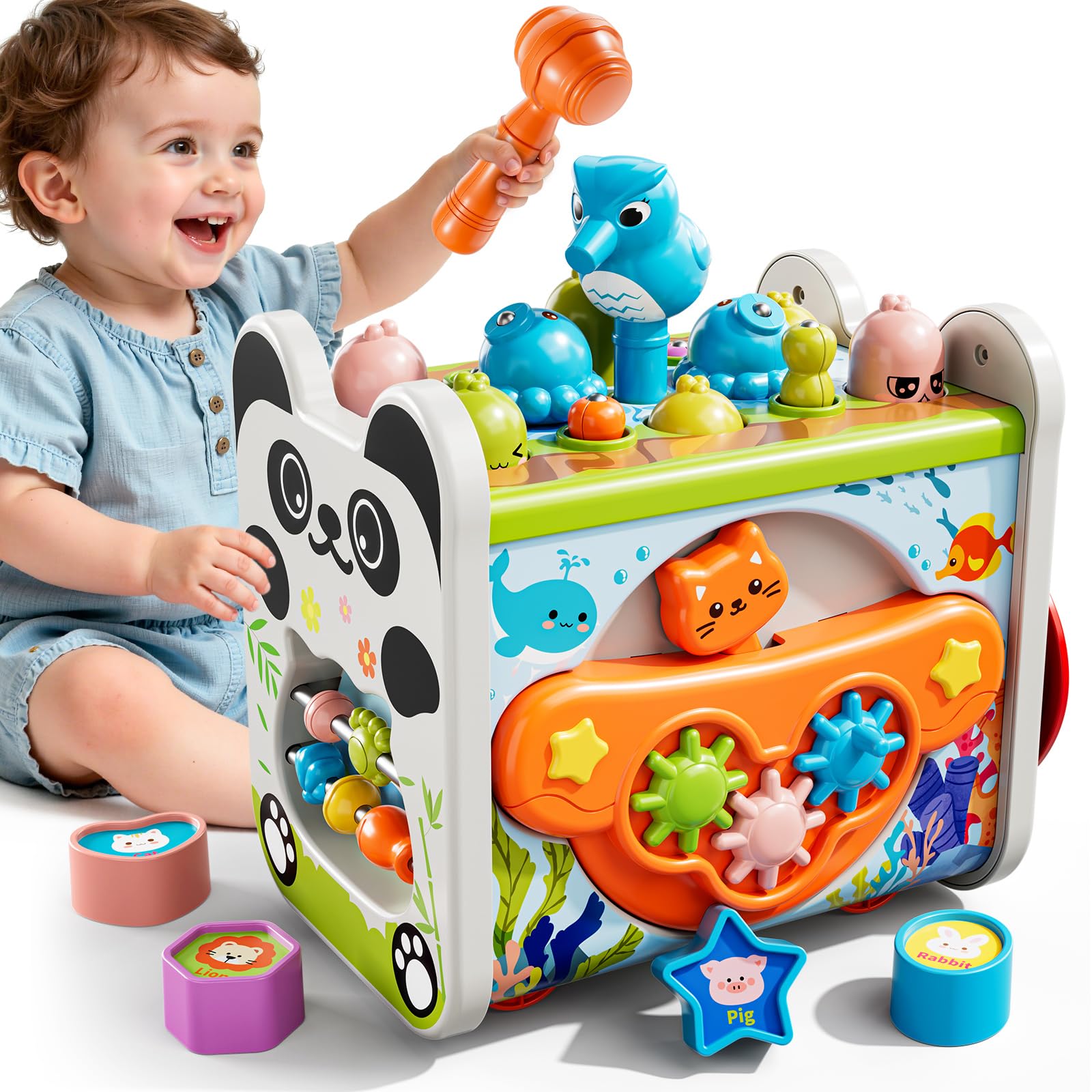 XINNOVEL 6-in-1 hammering activity boosts fine motor coordination.