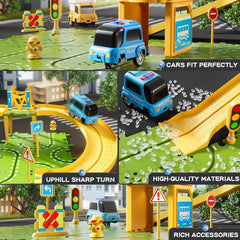 XINNOVEL puzzle track bridges-curves-overpasses provide dynamic routes for pretend races