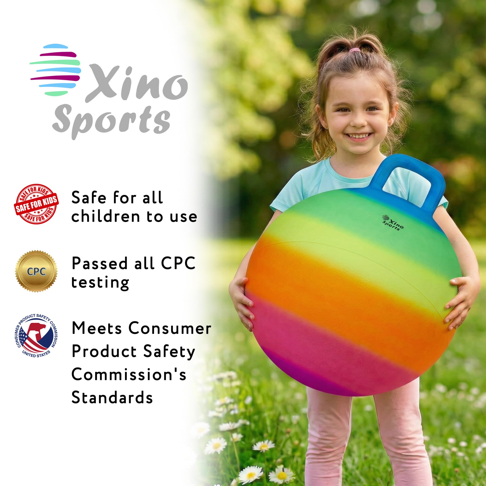 Xino Sports hopper ball with sturdy handle for secure grip