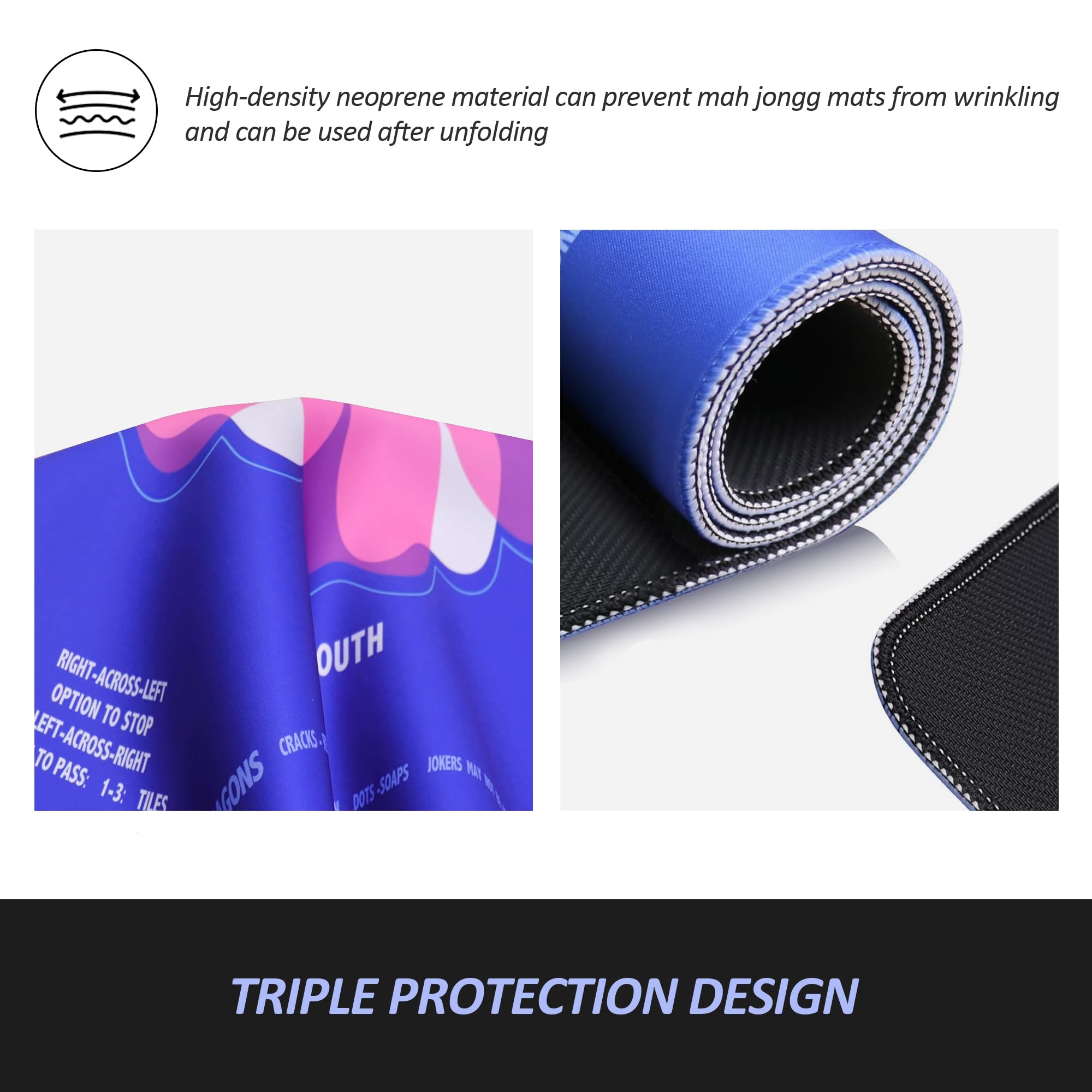 XINTONG Mahjong Mat wrinkle-free material stays smooth after unfolding