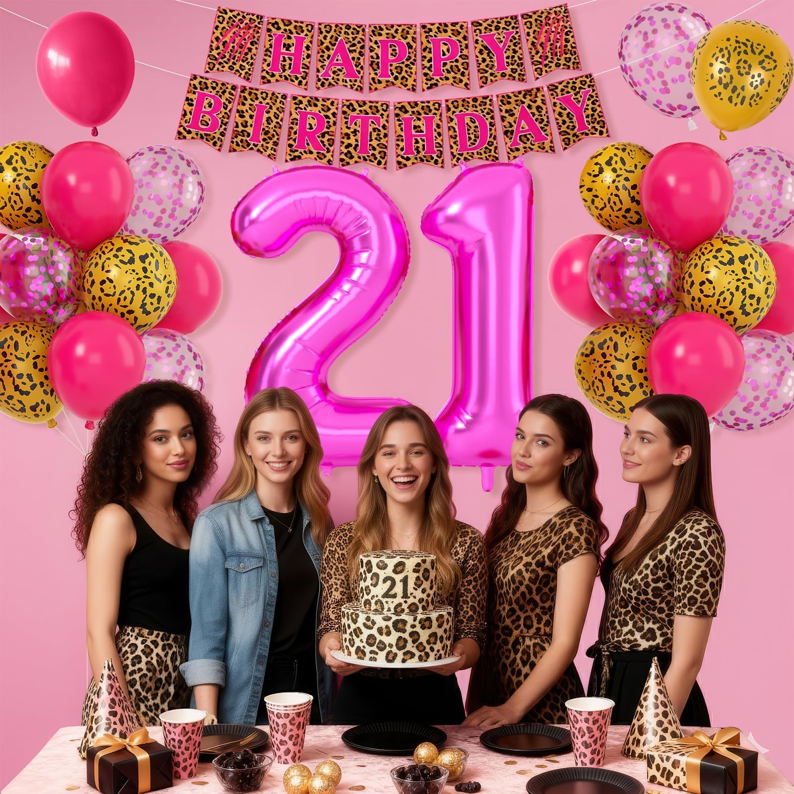 Xinvery 32-inch pink number balloons highlight the milestone moment