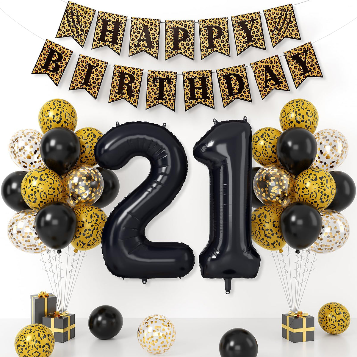 Xinvery 32in black number balloons forming 21st milestone for decor