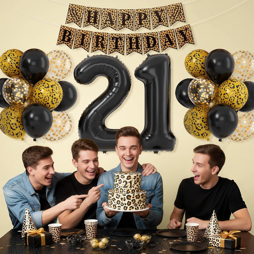 Xinvery leopard 4D foil balloons add dramatic jungle flair