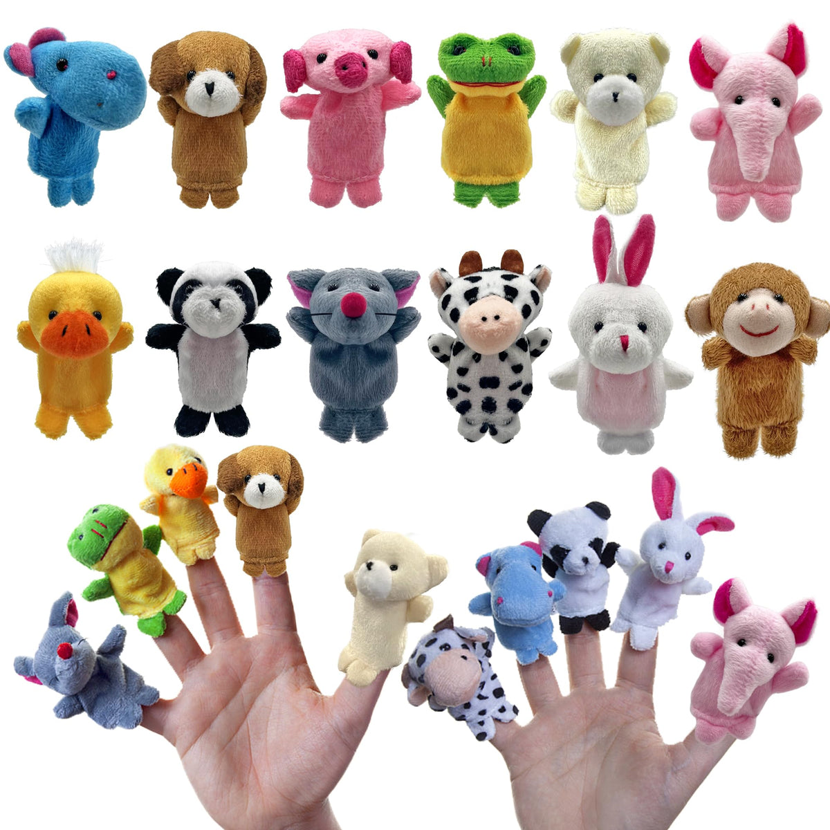 XIPEGPA finger puppets 12-piece set for creative storytelling and classroom play.